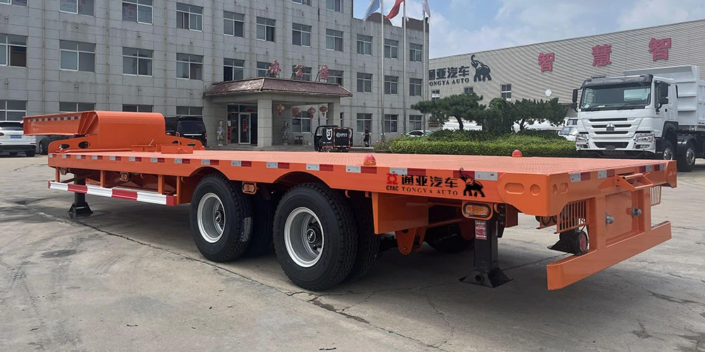 2 Axle Lowbed Trailer Semi Trailer 